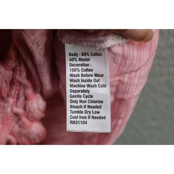 Crown & Ivy 3/4 Belled Sleeve Blouse-Tassels-Size PL - Picture 7 of 9